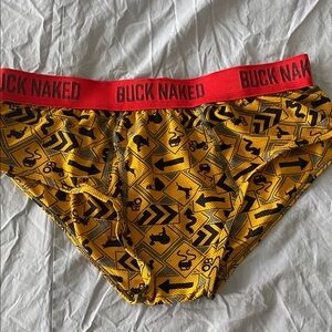 Duluth Buck Naked Yellow Graphic Briefs.